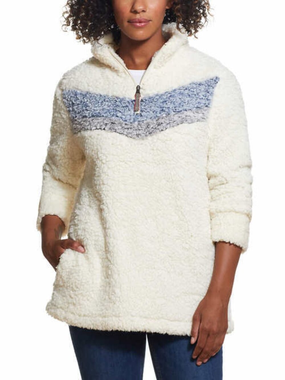 Weatherproof Womens Cozy Pullover Color Chevron/Cream